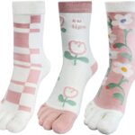Women Girls Toe Socks Five Fingers Cute Colorful Ankle Athletic Running Toe Seperated