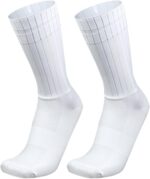 Socks Cycling  Socks For Men Anti-Slip Silicone  White Line Cycling Sports Running Socks 6-11
