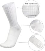 Socks Cycling  Socks For Men Anti-Slip Silicone  White Line Cycling Sports Running Socks 6-11 - Image 2