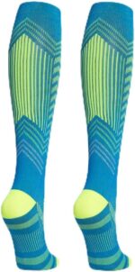 Reflective Compression Socks for Men & Women,Knee High Athletic Compression Socks for Running,Cycling,Travel & Flying