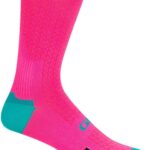Team Unisex Adult Training & Racing Cycling Crew Socks - Neon Pink/Screaming Teal