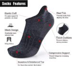 Wool Compression Support Ankle Running Hiking Socks for Men Women, Soft Thick Cushion Tab Socks 3/6 Pairs - Image 2