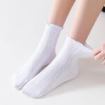 Women's Ruffle Socks,Cute Knit Patterned, Ankle Casual Fashion Dress Socks,Thin Lettuce Frilly Cuff for Girls 6 Pack - Image 2