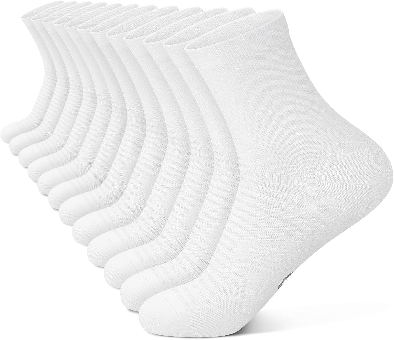 71Yq-o3IzWL._AC_SL1500_.jpg Compression Running Ankle Socks for Men and Women (6 Pairs), Quarter Athletic Socks for Running, Cycling, Golf, Work - Image 1