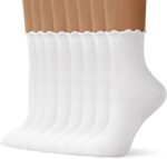 Womens Ruffle Ankle Socks Cute Lettuce Edge Crew Socks for Women