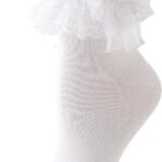 Lace Ruffle Frilly Socks for Women - Lace Ankle Socks with Bow