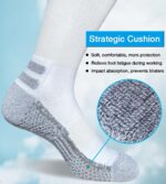 Men's Crew Work Boot Socks Thick Cushioned Moisture Wicking Hiking Sock 4 Pairs - Image 2