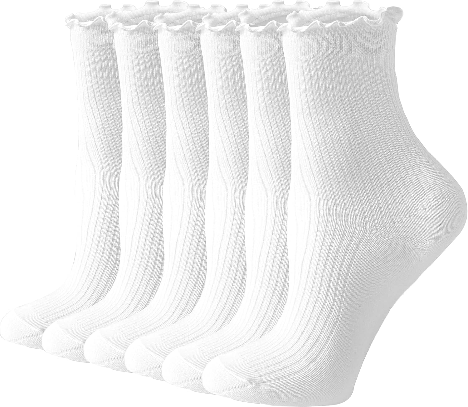 81TV2oS2AWL._AC_SL1500_.jpg Womens Ruffle Socks Cute Frilly Ankle Socks Quarter Crew Socks for Women Girl - Image 1