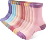 Crew Socks for Women Hiking Athletic Running Walking Cushioned Compression Cotton Socks 6 Pairs