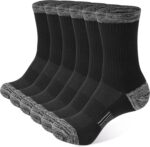 Crew Socks for Women Hiking Athletic Running Walking Cushioned Compression Cotton Socks 6 Pairs