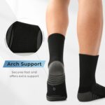 Men's Crew Socks Athletic Running Sports Socks, Cushioned Moisture Wicking, Breathable Arch Support 6 Pack - Image 2