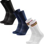 Crew Cycling Socks – Breathable Fast-Dry Bike Socks with Cushioned Sole for Men & Women, 3- & 5-Pack