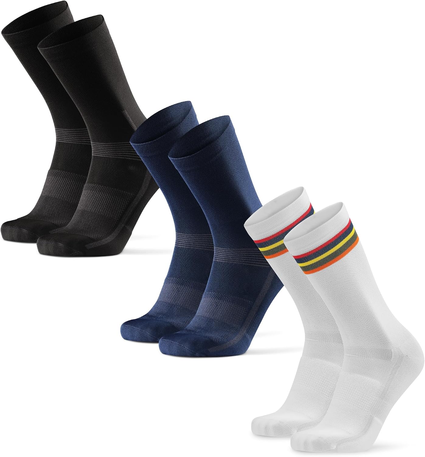 81jv9BQKoL._AC_SL1500_.jpg Crew Cycling Socks – Breathable Fast-Dry Bike Socks with Cushioned Sole for Men & Women, 3- & 5-Pack - Image 1