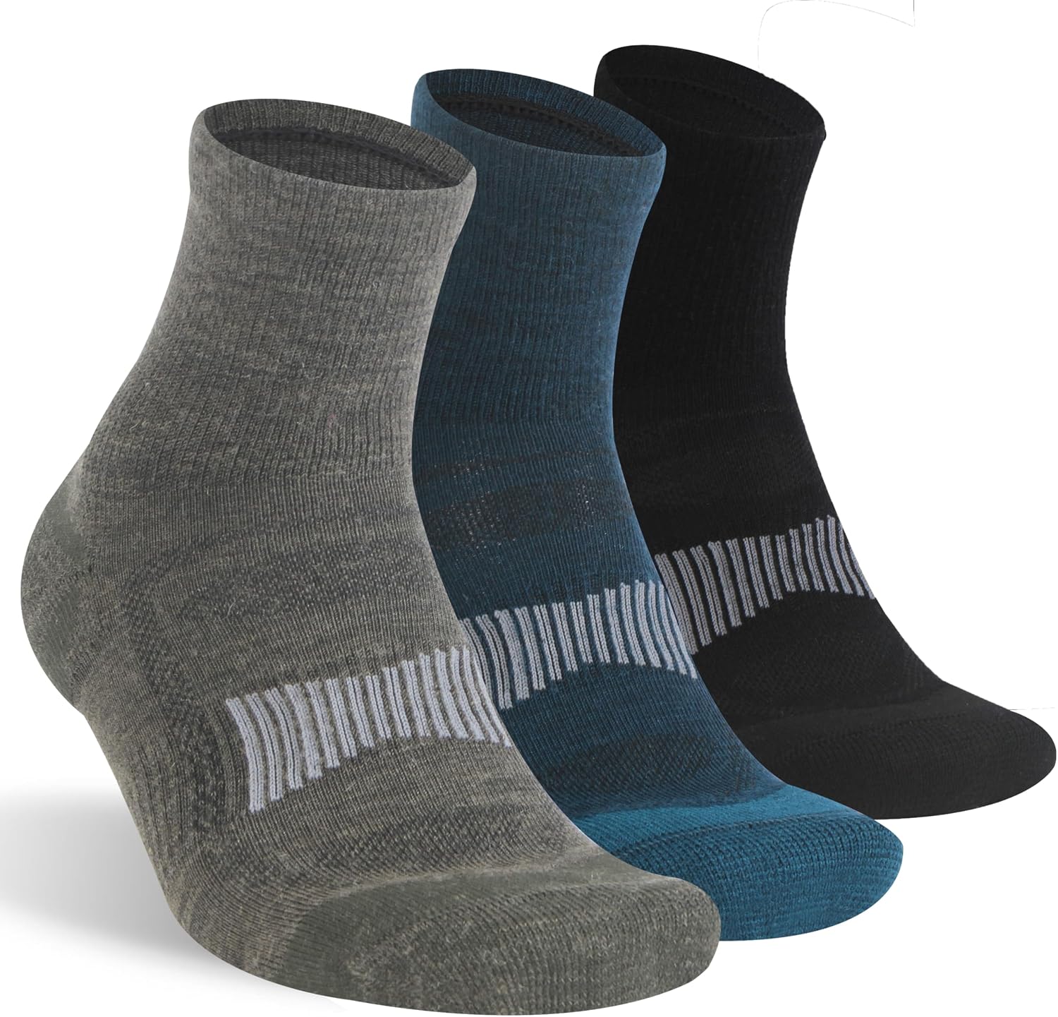 81mkWOBPML._AC_SL1500_.jpg Wool Ankle Socks, Men's Women's 90% Wool Athletic Thin Running Moisture Wicking Socks, 3 Pairs - Image 1