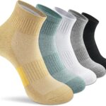 Ankle Socks Womens Athletic Thick Cushioned Running Hiking Low Cut 5-Pairs