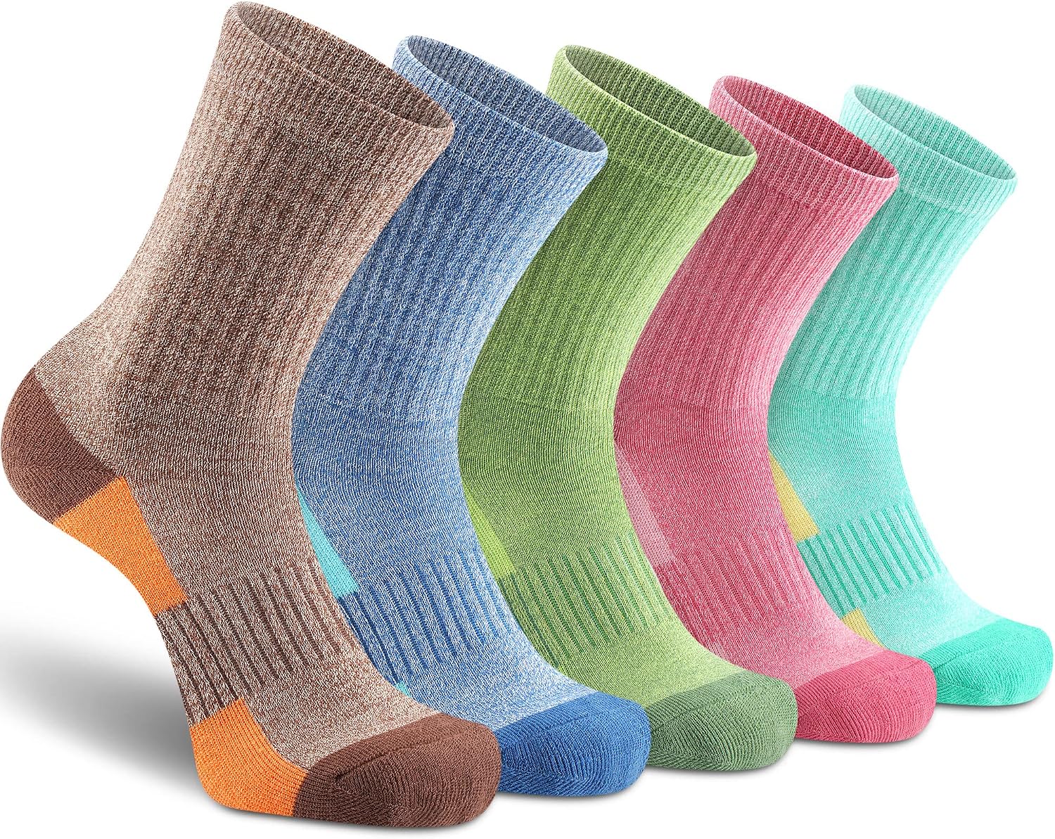 9120TdQYs1L._AC_SL1500_.jpg Women Socks Hiking Running Thick Cushion Athletic Crew Socks 5-Pair - Image 1