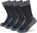Men's Crew Work Boot Socks Thick Cushioned Moisture Wicking Hiking Sock 4 Pairs