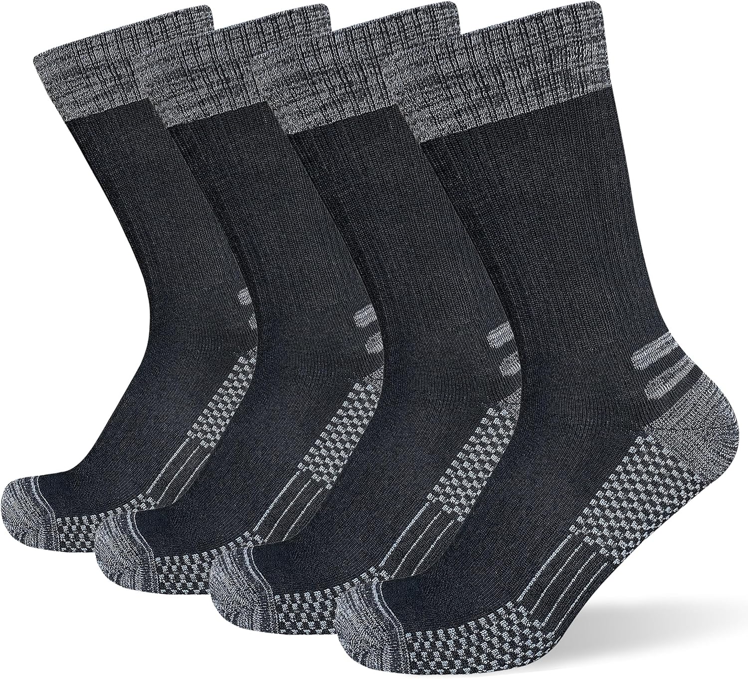 914KVO7mMTL._AC_SL1500_.jpg Men's Crew Work Boot Socks Thick Cushioned Moisture Wicking Hiking Sock 4 Pairs - Image 1