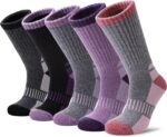 Wool Hiking Socks for Womens Thermal Warm Winter Boot Crew Cushion Cozy Thick Work Gift Socks 5 Pairs