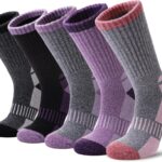 Wool Hiking Socks for Womens Thermal Warm Winter Boot Crew Cushion Cozy Thick Work Gift Socks 5 Pairs
