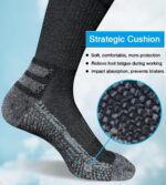 Men's Crew Work Boot Socks Thick Cushioned Moisture Wicking Hiking Sock 4 Pairs - Image 2