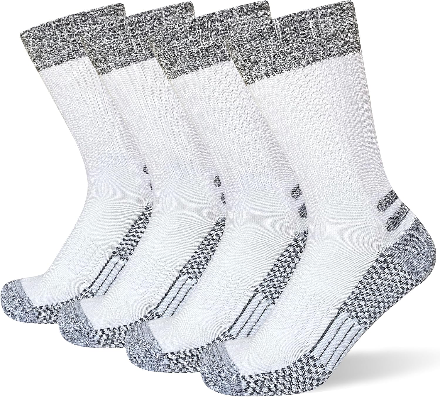 91J34NhmB1L._AC_SL1500_.jpg Men's Crew Work Boot Socks Thick Cushioned Moisture Wicking Hiking Sock 4 Pairs - Image 1