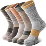 Wool Hiking Socks for Women Thermal Winter Warm Boot Work Cushion Socks 5 Pairs