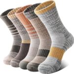 Wool Hiking Socks for Women Thermal Winter Warm Boot Work Cushion Socks 5 Pairs