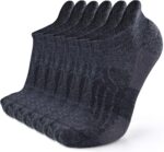 Wool Compression Support Ankle Running Hiking Socks for Men Women, Soft Thick Cushion Tab Socks 3/6 Pairs