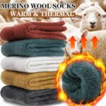 5 Pairs Womens Merino Wool Socks Hiking Warm Winter Thick Thermal Crew Cozy Cabin Ladies Gift Comfy Boot Work Socks - Image 2